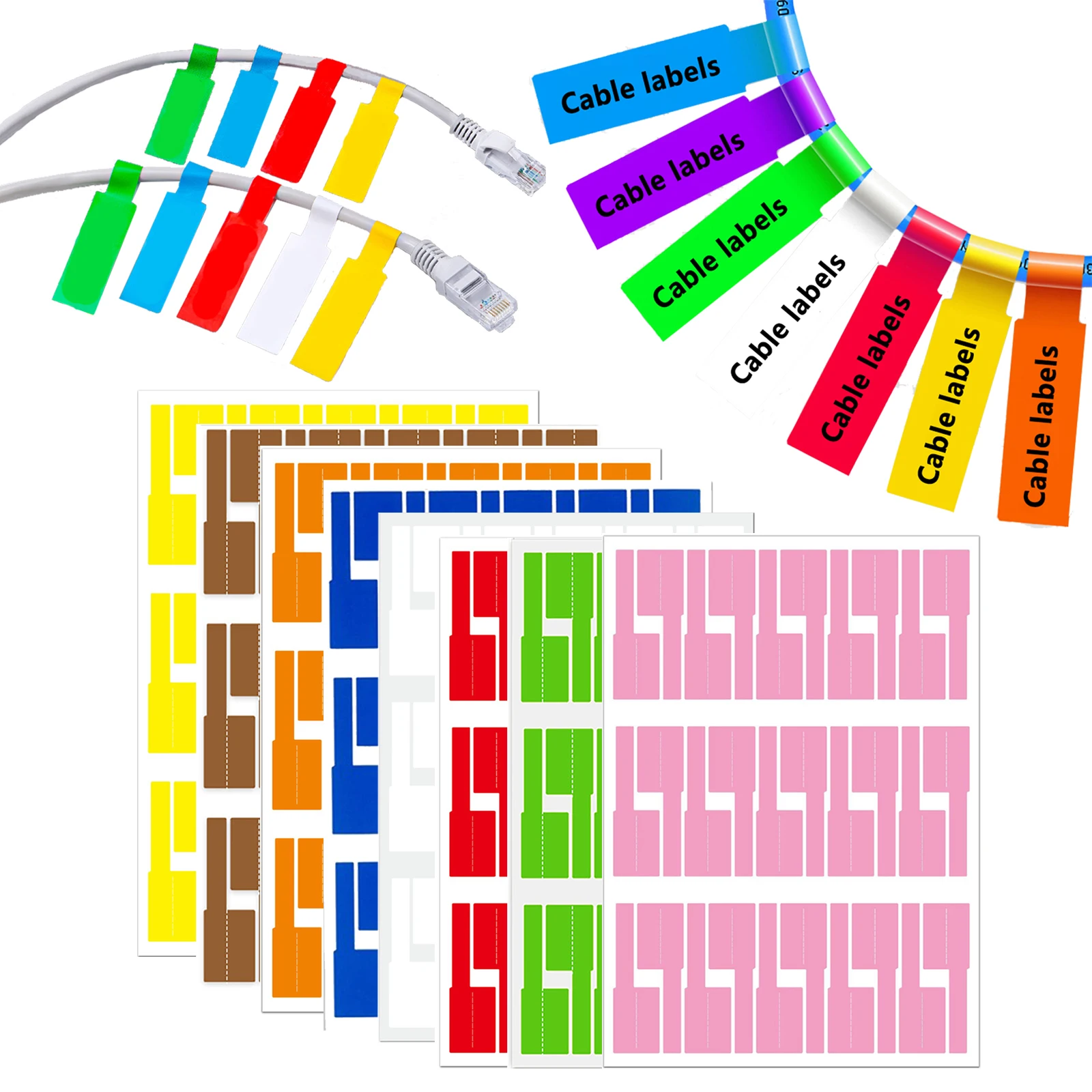 Label Maker - 240 Etichette Adesive per Cavi, Colorate